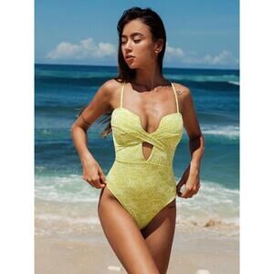 Berlook- Large Floral Textured Swimsuit